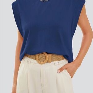 Women's Blue Sleeveless Top